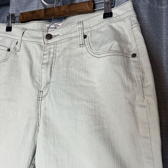LEVI STRAUSS SIGNATURE Misses Size 16 Long Tan Boot Cut Denim Jeans Stretch - Picture 5 of 11